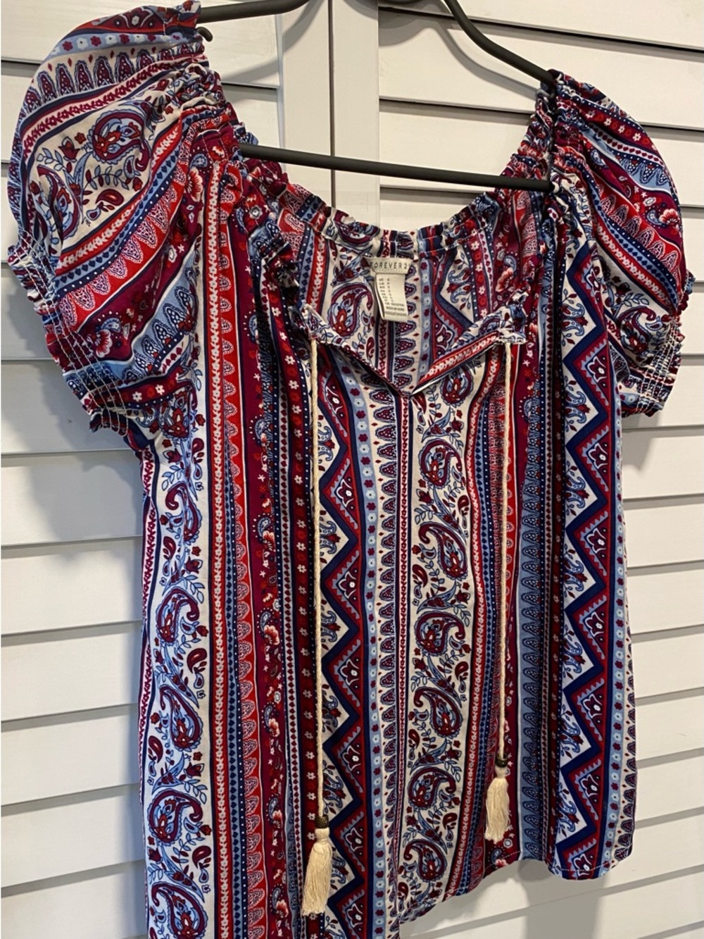 Paisley Peasant Blouse NWOT